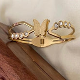 Anti-Tarnish Butterfly Stone Studded Bracelet
